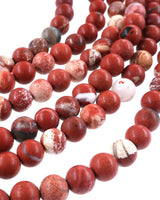 6mm Frosted Red Jasper round beads · 15"