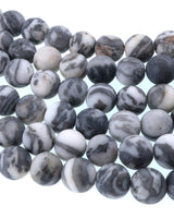 6mm Frosted Net Jasper round beads · 15"