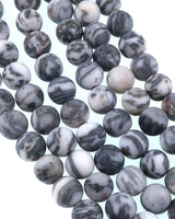 6mm Frosted Net Jasper round beads · 15"