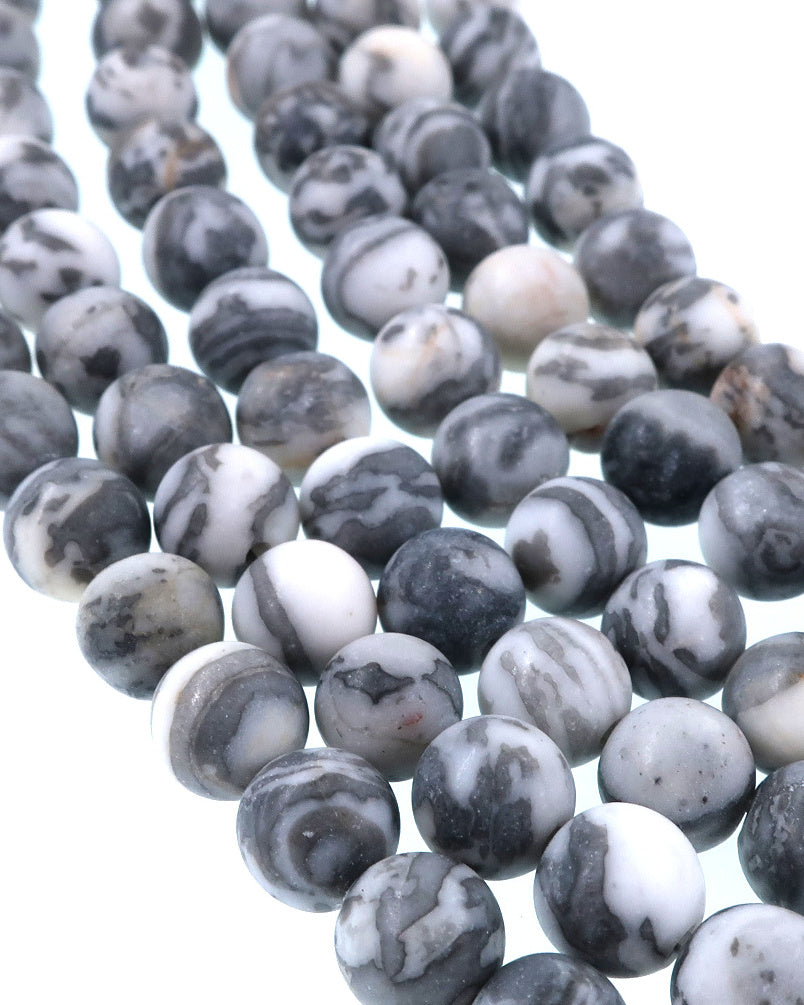 6mm Frosted Net Jasper round beads · 15"