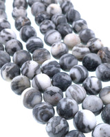 6mm Frosted Net Jasper round beads · 15"