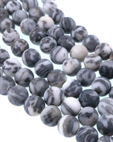 6mm Frosted Net Jasper round beads · 15"