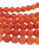 6mm · Frosted · Red Aventurine · round beads · 15"