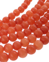 6mm · Frosted · Red Aventurine · round beads · 15"