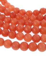 6mm · Frosted · Red Aventurine · round beads · 15"
