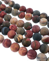 6mm Frosted Picasso Jasper round beads · 15"