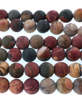 6mm Frosted Picasso Jasper round beads · 15"