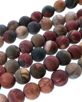 6mm Frosted Picasso Jasper round beads · 15"