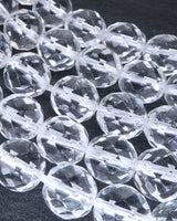 8mm · Faceted · Crystal Quartz · Round Beads · 15" full strand