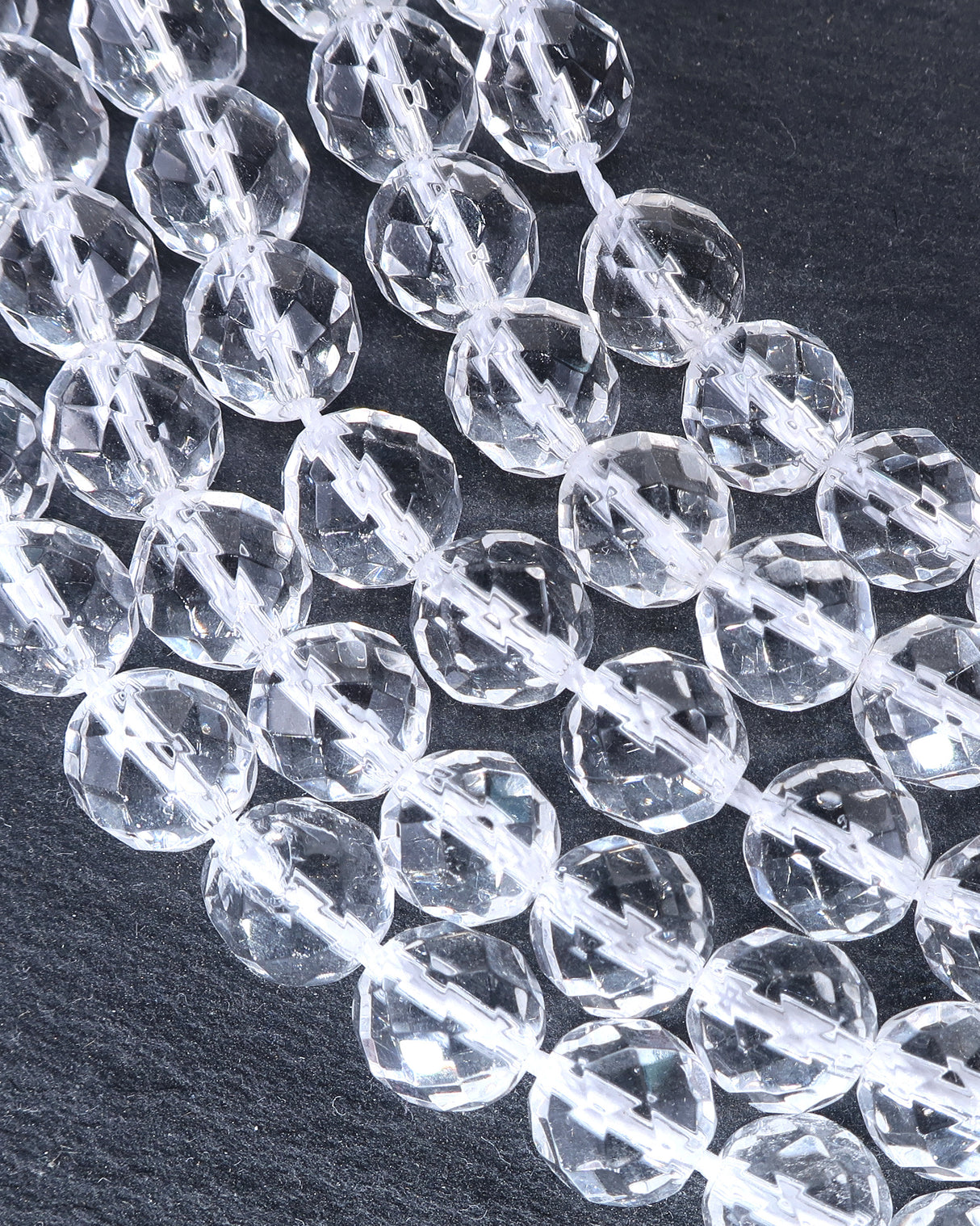 8mm · Faceted · Crystal Quartz · Round Beads · 15" full strand