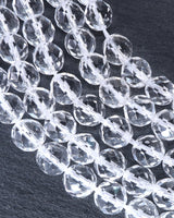 8mm · Faceted · Crystal Quartz · Round Beads · 15" full strand