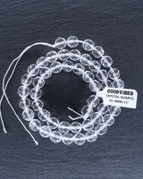 8mm · Faceted · Crystal Quartz · Round Beads · 15" full strand