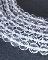 8mm · Faceted · Crystal Quartz · Round Beads · 15" full strand