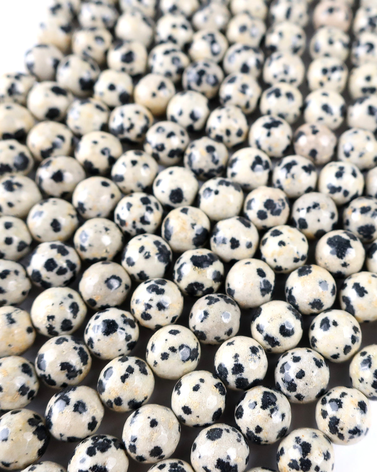 8mm · Faceted · Dalmatian Jasper · Round Beads · 15" full strand