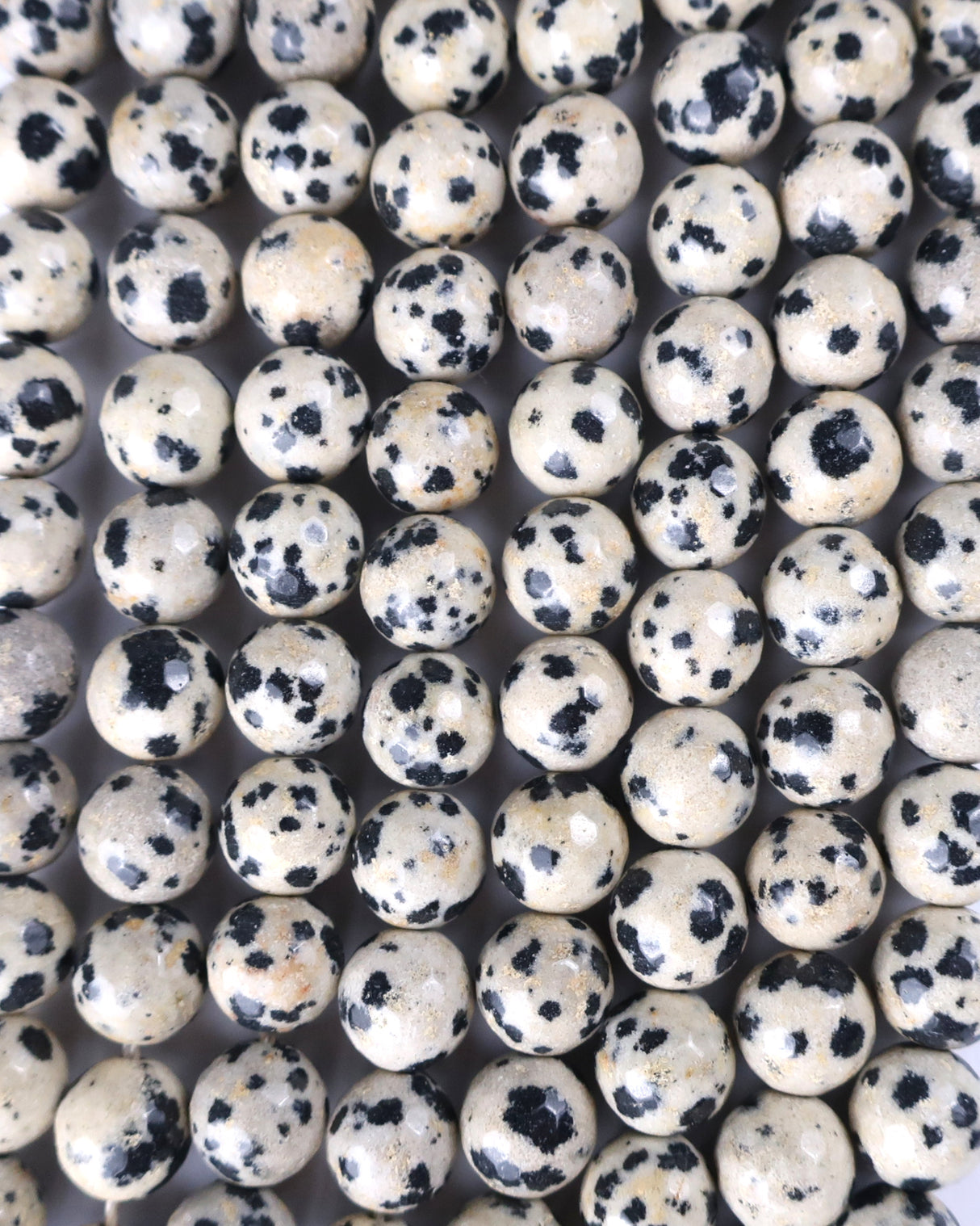8mm · Faceted · Dalmatian Jasper · Round Beads · 15" full strand