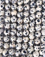 8mm · Faceted · Dalmatian Jasper · Round Beads · 15" full strand
