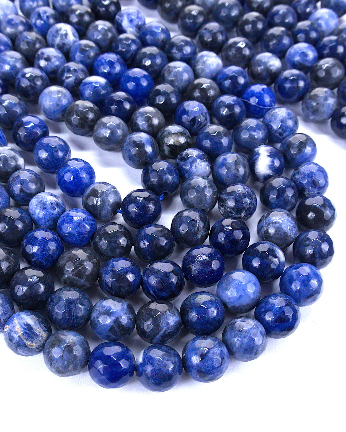 8mm · Faceted · Sodalite · Round Beads · 15" full strand