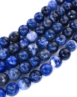 8mm · Faceted · Sodalite · Round Beads · 15" full strand