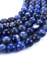 8mm · Faceted · Sodalite · Round Beads · 15" full strand