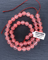 8mm · Faceted · Cherry Quartz · Round Beads · 15" Full Strand