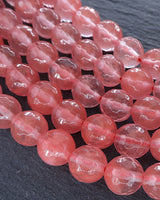 8mm · Faceted · Cherry Quartz · Round Beads · 15" Full Strand