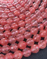 8mm · Faceted · Cherry Quartz · Round Beads · 15" Full Strand