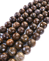 8mm · Faceted · Bronzite · Round Beads · 15" full strand