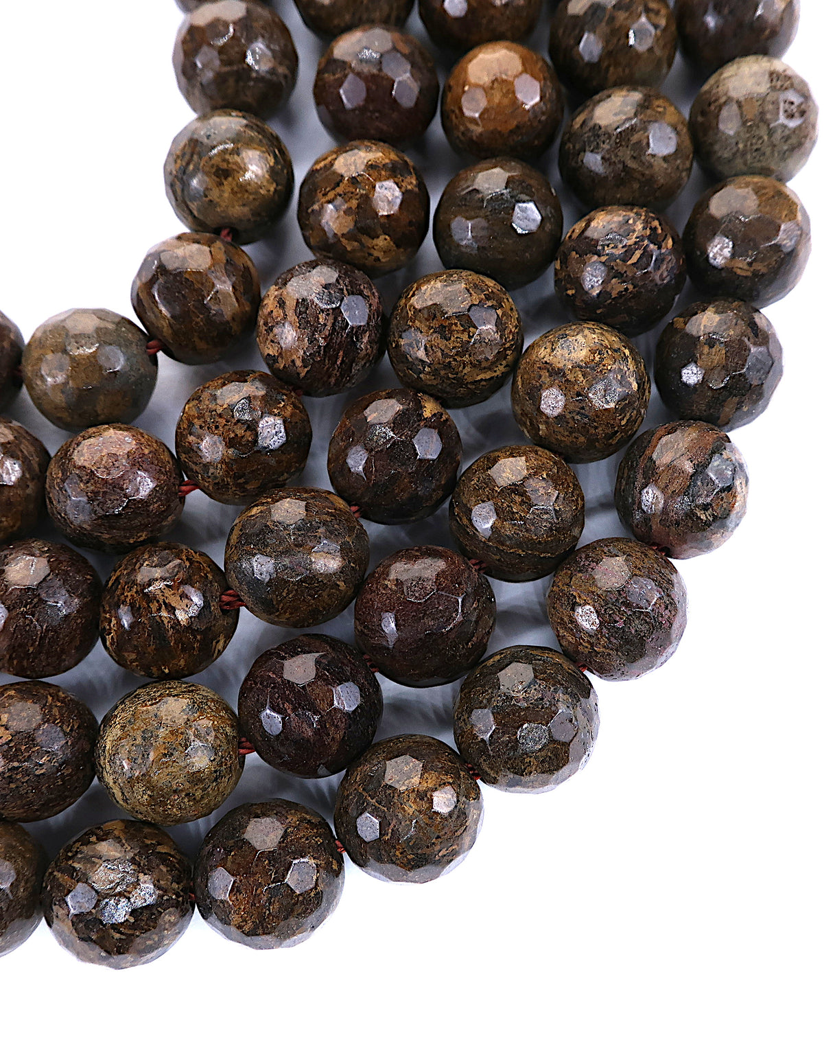 8mm · Faceted · Bronzite · Round Beads · 15" full strand