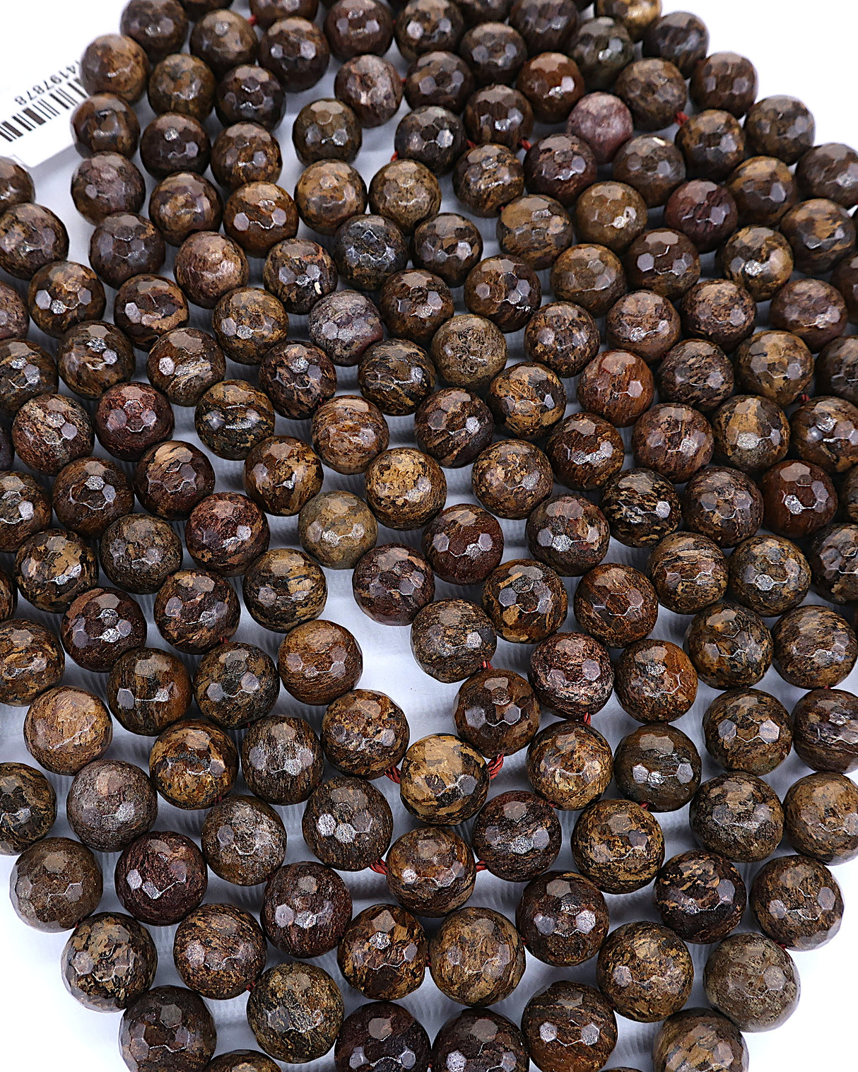8mm · Faceted · Bronzite · Round Beads · 15" full strand