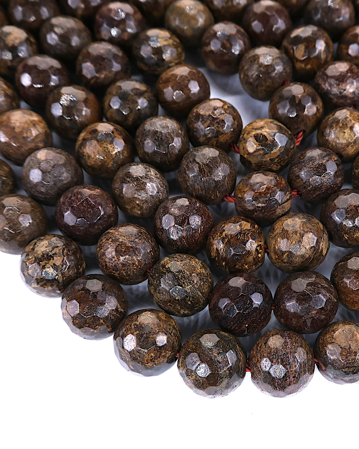8mm · Faceted · Bronzite · Round Beads · 15" full strand