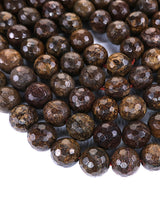 8mm · Faceted · Bronzite · Round Beads · 15" full strand