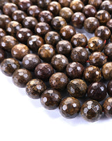 8mm · Faceted · Bronzite · Round Beads · 15" full strand