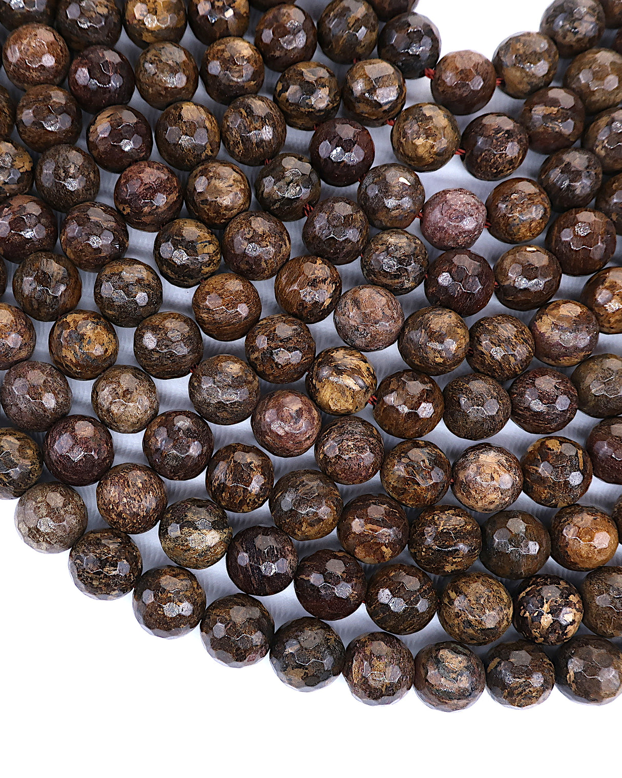 8mm · Faceted · Bronzite · Round Beads · 15" full strand