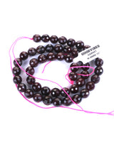 8mm · Faceted · Garnet · round beads · 15" full strand