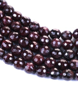 8mm · Faceted · Garnet · round beads · 15" full strand