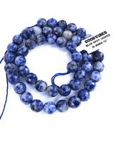 8mm · Faceted · Blue Spot Jasper · Round Beads · 15" full strand