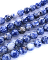 8mm · Faceted · Blue Spot Jasper · Round Beads · 15" full strand