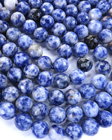 8mm · Faceted · Blue Spot Jasper · Round Beads · 15" full strand