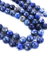 8mm · Faceted ·Lapis Lazuli · Round Beads · 15" full strand