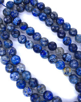 8mm · Faceted ·Lapis Lazuli · Round Beads · 15" full strand