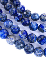 8mm · Faceted ·Lapis Lazuli · Round Beads · 15" full strand