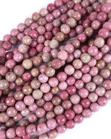 8mm · Faceted · Pink Jasper · Round Beads · 15" full strand