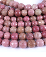 8mm · Faceted · Pink Jasper · Round Beads · 15" full strand
