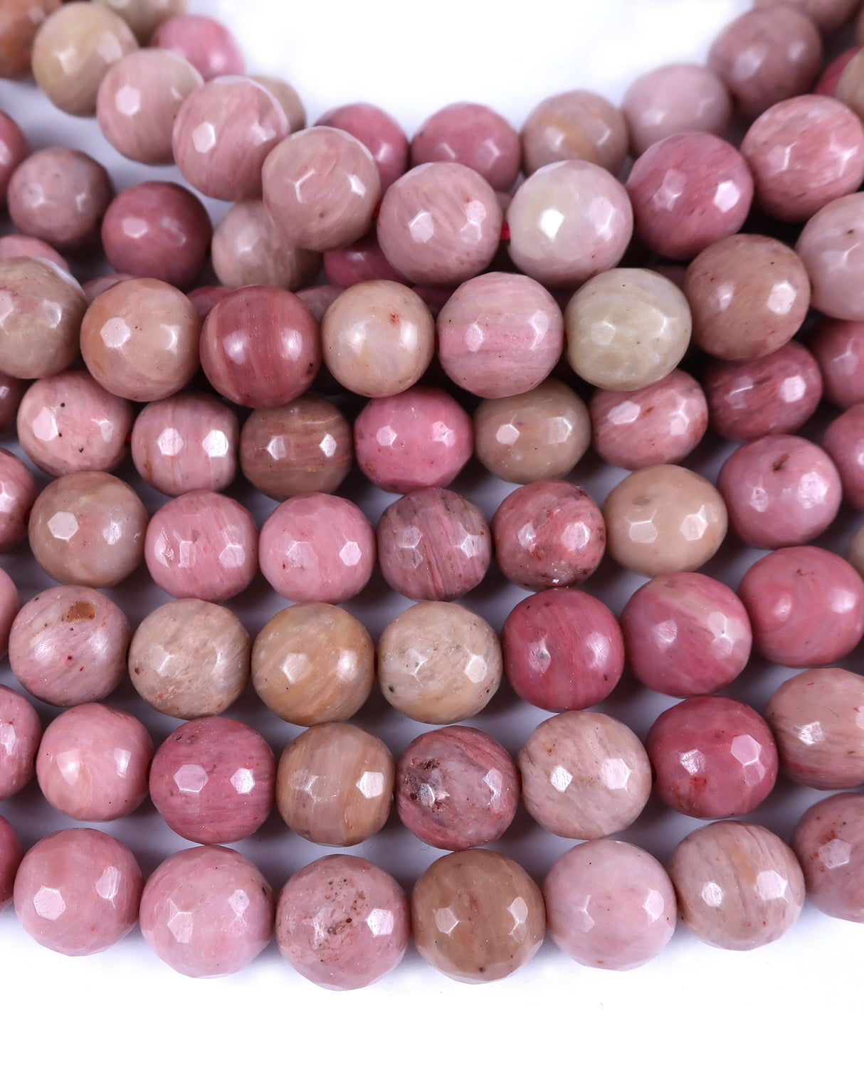 8mm · Faceted · Pink Jasper · Round Beads · 15" full strand