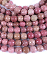 8mm · Faceted · Pink Jasper · Round Beads · 15" full strand