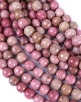8mm · Faceted · Pink Jasper · Round Beads · 15" full strand