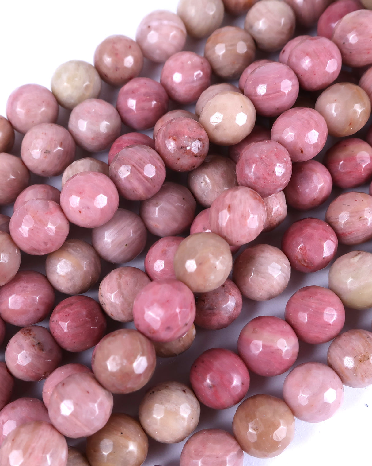 8mm · Faceted · Pink Jasper · Round Beads · 15" full strand
