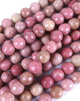 8mm · Faceted · Pink Jasper · Round Beads · 15" full strand