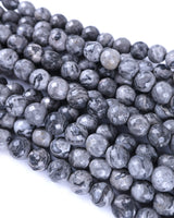 8mm · Faceted · Net Jasper · Round Beads · 15" full strand