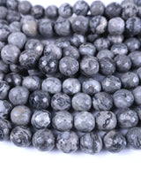 8mm · Faceted · Net Jasper · Round Beads · 15" full strand